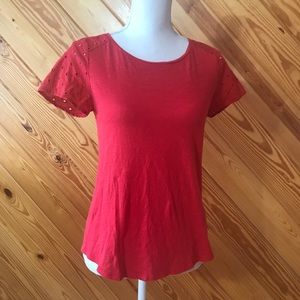 Lucky Brand Tee With Decorative Sleeves Size XS